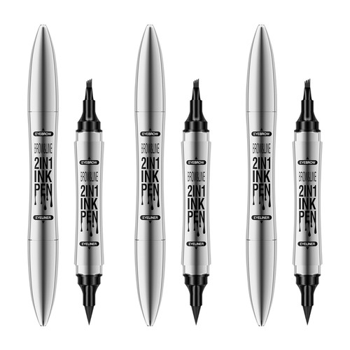 3Pcs 2-IN-1 Eyeliner & Eyebrow Pen Easy To Control For Women Waterproof - Picture 26 of 27