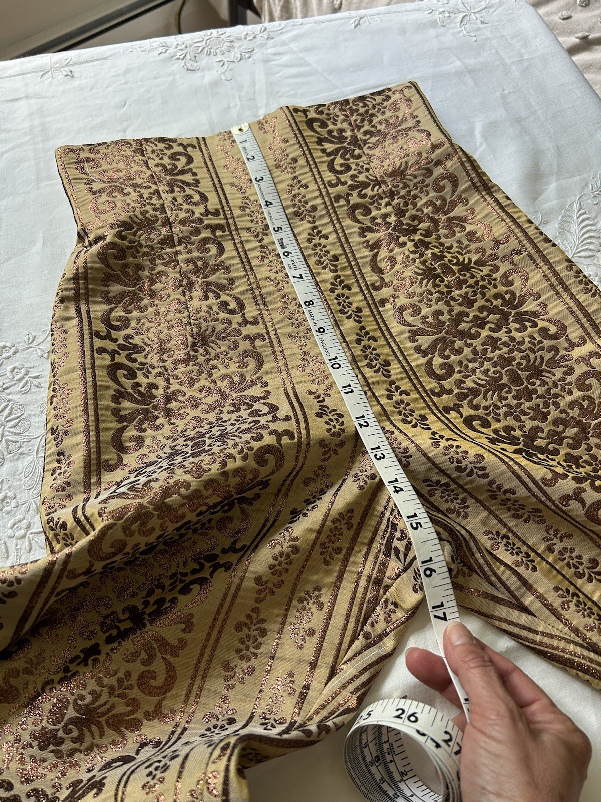 Vintage Fausto Sarli 3 Piece Fox Fur Lined Brocade Blazer Outfit Italian Design 