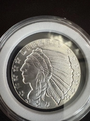 1/2 oz .999 Fine Silver Incuse Indian Round – Liberty Eagle – Golden State Mint