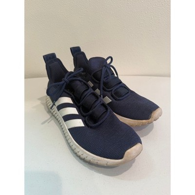 Adidas Kaptir Mens Navy Blue White Knit Athletic Running Sneakers Shoes