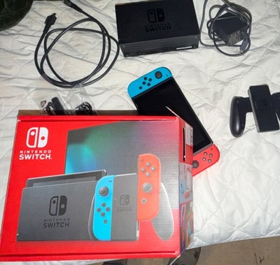 Nintendo Switch Console Neon Red/Blue Joy-Con Dock HDMI Cable