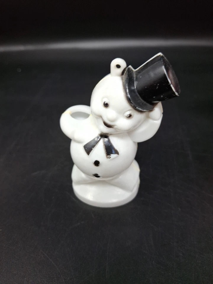 Rosbro Hard Plastic Snowman Ornaments 40s/50s Candy Containers 3” Foto 3 de 4
