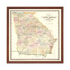 Old Map of Georgia 1848 - Vintage Georgia Art