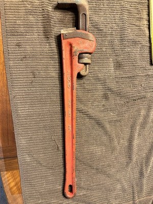 RIDGID 24'' Heavy Duty Straight Pipe Wrench - Iron Handle - Made in USA