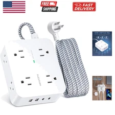 6Ft Surge Protector Power Strip with USB C, Extension Cord with 8 Outlets2.2 ...