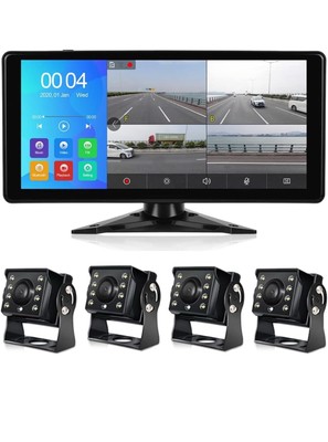 EVERSECU 4k 10.36  Touch Screen RV Backup Camera System W 4x 1080p AHD Cameras