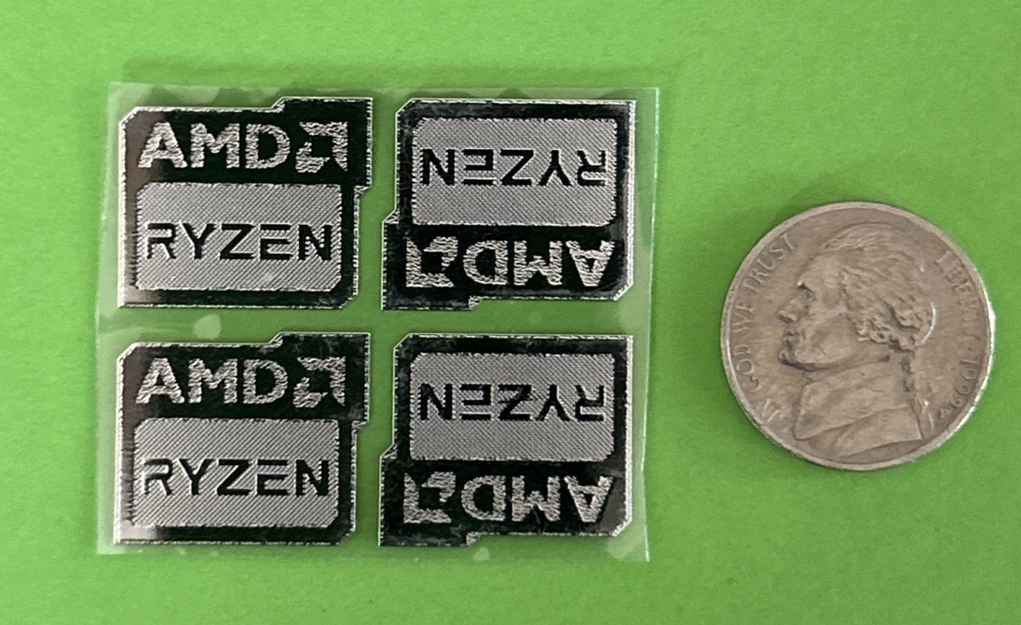 4 x AMD Silver RYZEN Desktop / Laptop Sticker Label Logo 20mm x 17mm | eBay