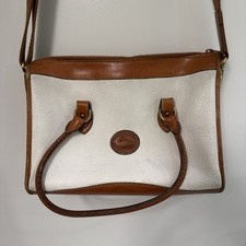 Vintage Dooney  Bourke All Weather Leather Satchel Cream Tan Pebbled