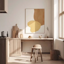 Hand Painted Oil Painting Abstract Wall Art Home Decor Living Room Simple Yellow