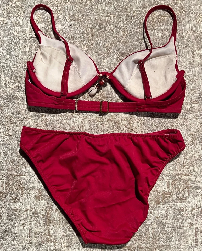 Бикини Barely Brooke By Venus сделано в США из красного бисера верх B низ низ два предмета плавание - Изображение 2 из 3
