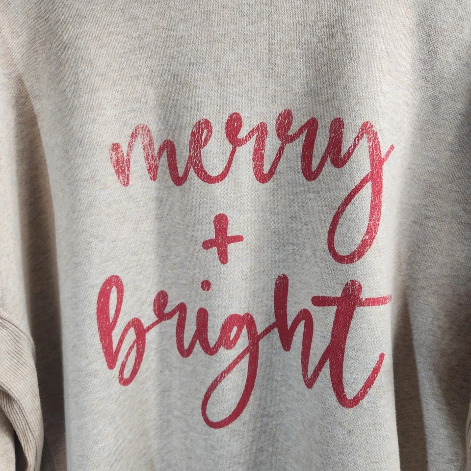 Maurices Wmns |XL| Beige Willowsoft Merry + Bright Funnel Neck Fleece Sweatshirt - Image 3 of 4