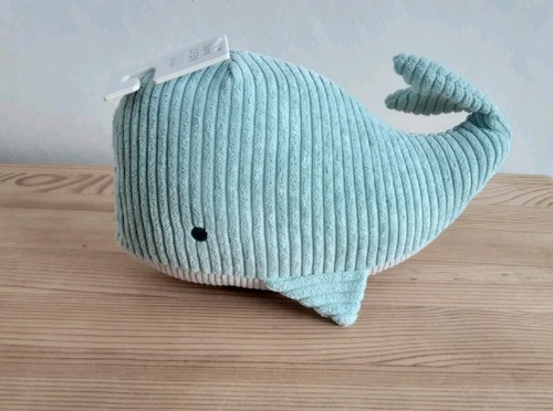 NEXT Piumino peluche morbido balena in velluto a coste verde grigio bambino nuovo con etichette - Foto 3 di 6