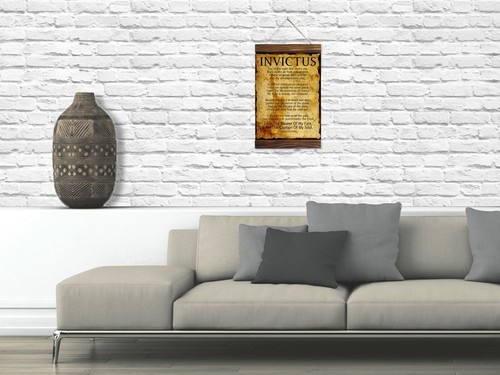 Invictus Poem Invictus Wood Framed Canvas Print , by William Ernest Henley - Picture 4 of 10