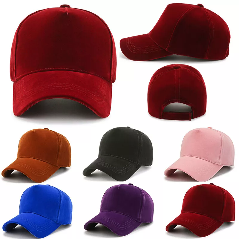 Men Baseball Cap Plain Adjustable Women Velvet Solid Blank Trucker