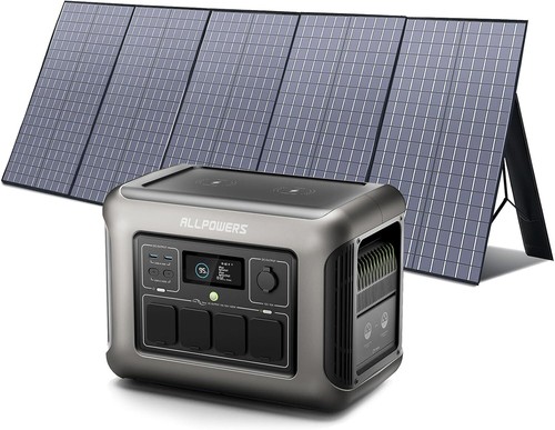ALLPOWERS R1500 Powerstation 1152Wh + 400W Solarpanel, 1800W AC, Outdoor Strom - Bild 1 von 16