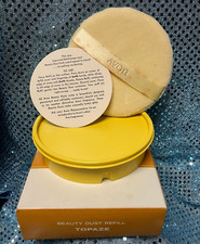Avon Beauty Dust Powder REFILL ONLY w/Puff TOPAZE 6oz - Vintage NOS