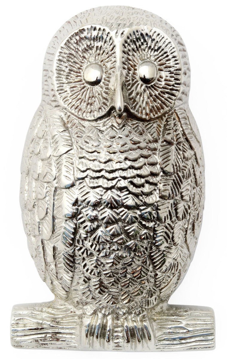 Heavy Nickel Owl Door Knocker - Antique Vintage Animal Knockers Rapper 13cm / 5 - View #14