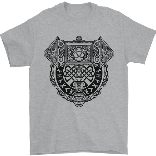 Camiseta De Hombre Mjolnir Thor Martillo Vikingo 100% Algodón - Picture 95 of 96