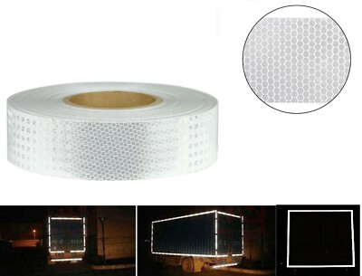 Reflexfolie Reflektorfolie Reflexband Selbstklebend Warntafel Weiss 25Mx5CM LKW