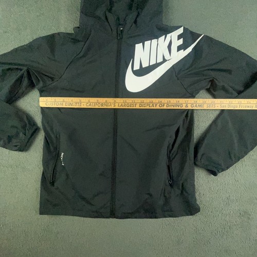 Nike Jacket Youth Large Black Longsleeve Hoodie Full Zip Light Packable - Picture 4 of 16