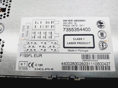 7355354400 Sistema Audio Radio per FIAT III EVO PUNTO (199) Dynamic 2011 8825054 - Foto 3 di 10