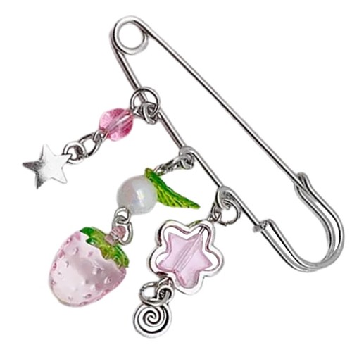 Elegant Sweater Shawl Clip Clasp Pin Strawberry Pendant Brooch Stylish Accessary - Picture 6 of 10
