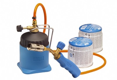 Lampe à Souder CFH Lötmeister LM3000 Avec 2 Cartouches De Gaz - Brûleur Puissant 650°C Pour Soudure Et Décapage