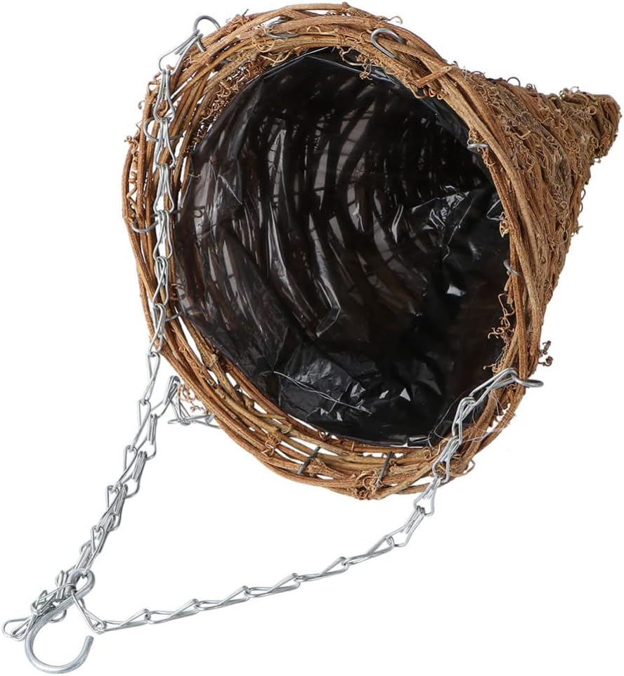 2Pcs Cone-Shaped Wicker Hanging Baskets for Plants Indoor Outdoor