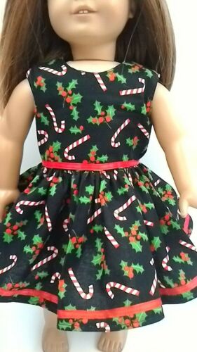 Candy Cane Christmas Party Dress 18 inch Doll Clothes Fits American Girl dolls - Picture 2 of 5
