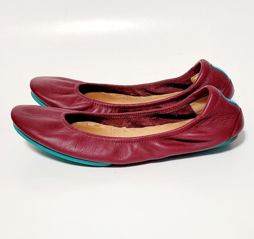 Tieks Gavrieli Ballet Flats Burgundy Red Leather Comfort Foldable Shoes Wms 7US - Picture 2 of 18