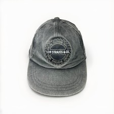 Vintage 90s Levi Strauss  Co. Adjustable Gray Hat, Small Embroidered Levi's Cap
