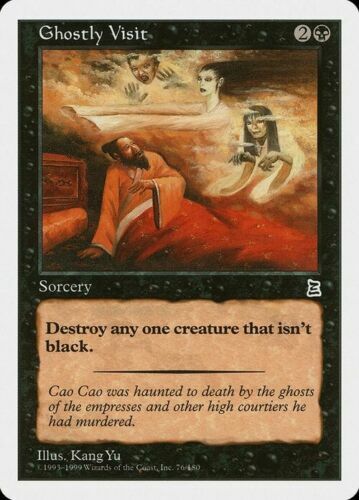 MTG 4X PORTAL THREE KINGDOMS GHOSTLY VISIT NM P3K ENGLISH COMMON BLACK SORCERY - Picture 2 of 6