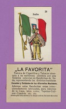 LA FAVORITA (CANARY ISLANDS) - SCARCE SILK FLAGS & SOLDIERS CARD - ITALY