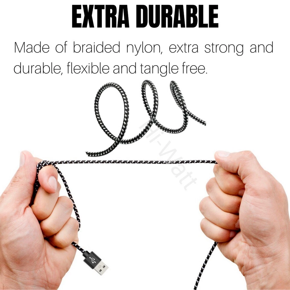 Cable Micro USB Cable de Carga Rápido Android Cable Cargador Trenzado Para Samsung Lote Foto 4 de 4