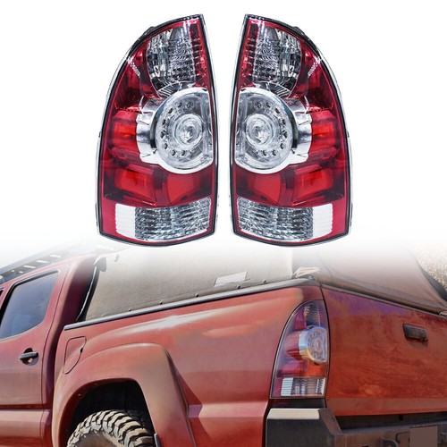 Apto para Toyota Tacoma 2005-2015 LH+RH lado rojo luz trasera lámpara LED cromada - Imagen 12 de 12