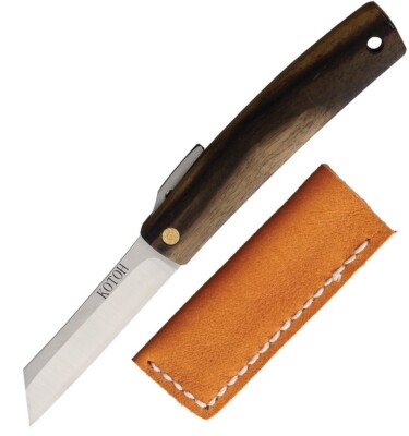 Kotoh Knives Folder Folding Knife 2.25 D2 Tool Steel Blade Persimmon Wood Handle