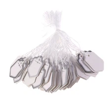 500PCS Silver Hanging Price Label Tags Gift Tag Boutique Tags Marking Tags