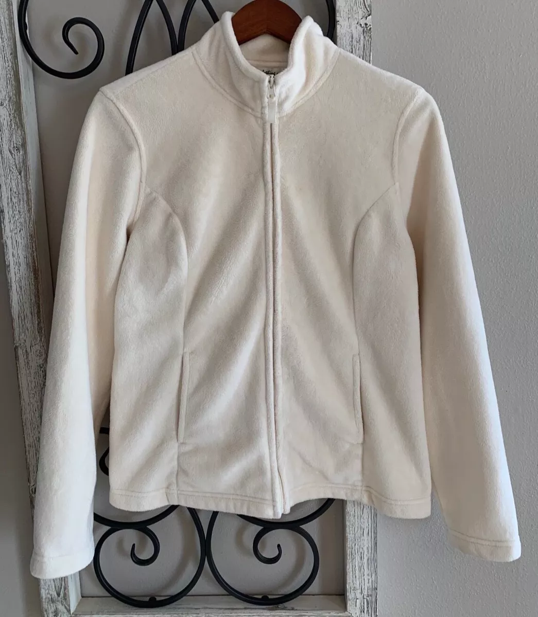 Telluride Clothing Co. Womens Full Zip Fleece Jacket, Large Cream/Beige  colored