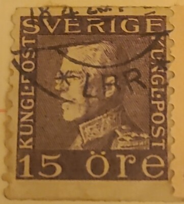 VERY RARE SWEDEN 15 Ore King Gustav V Stamp 1921 Sverige | eBay