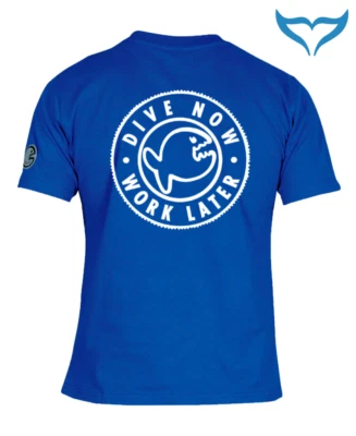 IQ COMPANY iQ Classic T-Shirt Dive Now Work Later S M L dark-blue blau Company Neu