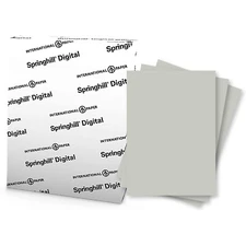 Springhill Digital Vellum Bristol Color Cover, 67lb, 8.5 x 11, Gray, 250 Sheets