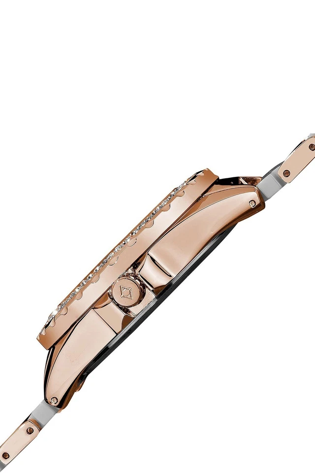 NUEVO Reloj de cuarzo japonés con pantalla analógica de cerámica para mujer Akribos XXIV AK514WTR Foto 3 de 4