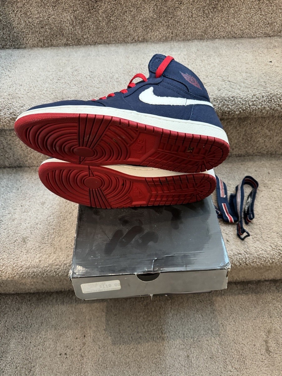 Size 8-Air Jordan 1 Retro High Strap-Midnight Navy/Varsity  display picture 1