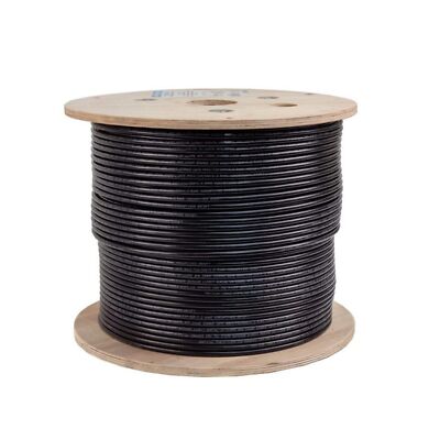 Vertical Cable Cat6, Shielded, Dual Jacket, Direct Burial, 1000ft, Black, Bul...