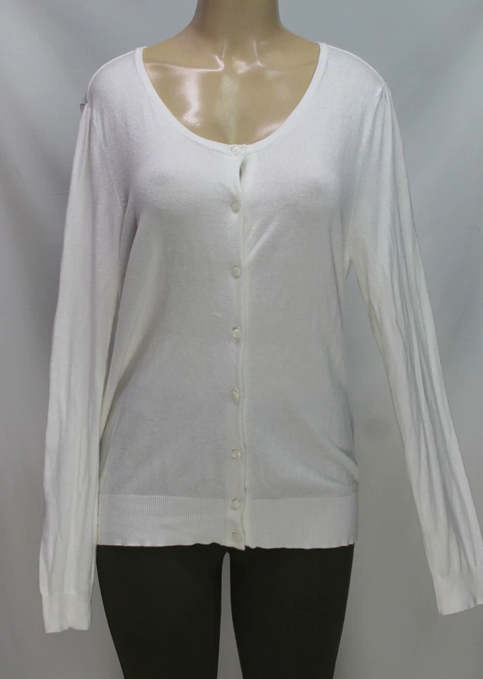 Cárdigan suéter manga larga blanco Kenneth Cole NY para mujer talla L Foto 3 de 4