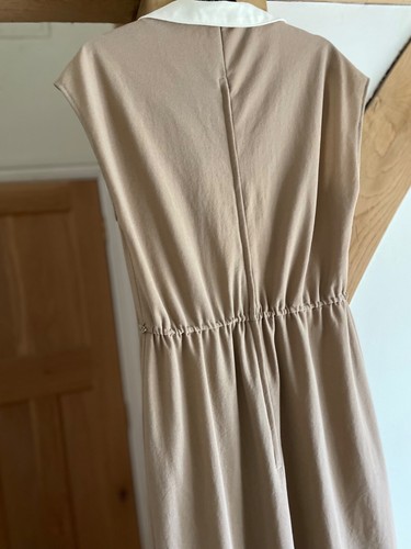 Vintage ~ Richard Shops Ladies Brown & Cream Polyester Collared Dress UK Med. - Picture 5 of 5