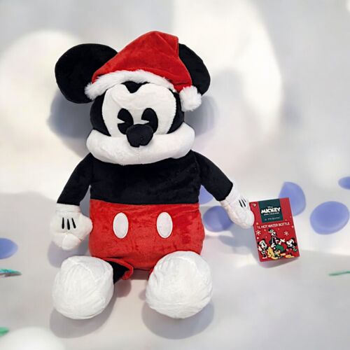 Santa Mickey Mouse Hot Water Bottle with Plush Cover 1L Rubber Bottle - Picture 16 of 16