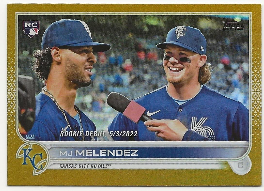 2022 Topps Update MJ MELENDEZ Rookie Gold Foil #US73 w/ Bobby Witt Jr. ROYALS RC