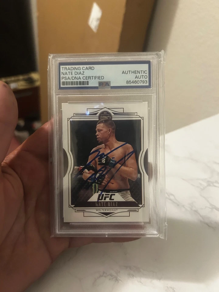nate diaz auto trading card psa  - Image 2 of 2