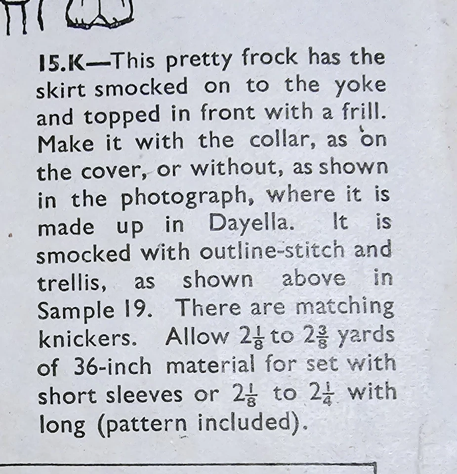 1950s Smocked Dress Babydoll Smocking Flower girl Bestway 329 Sewing Pattern - Image 4 of 4